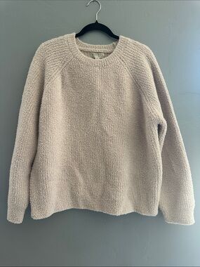 Barefoot Dreams Stone CozyChic All Over Plush Ribbed Pullover Sweater